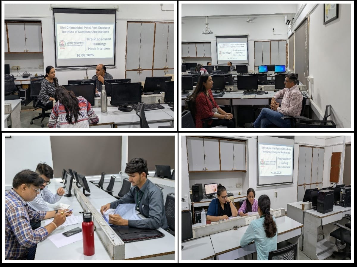 Pre-Placement Mock Interviews for MCA Semester 3 Students