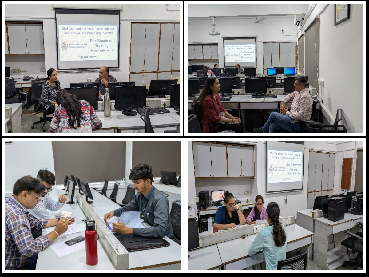 Pre-Placement Mock Interviews for MCA Semester 3 Students