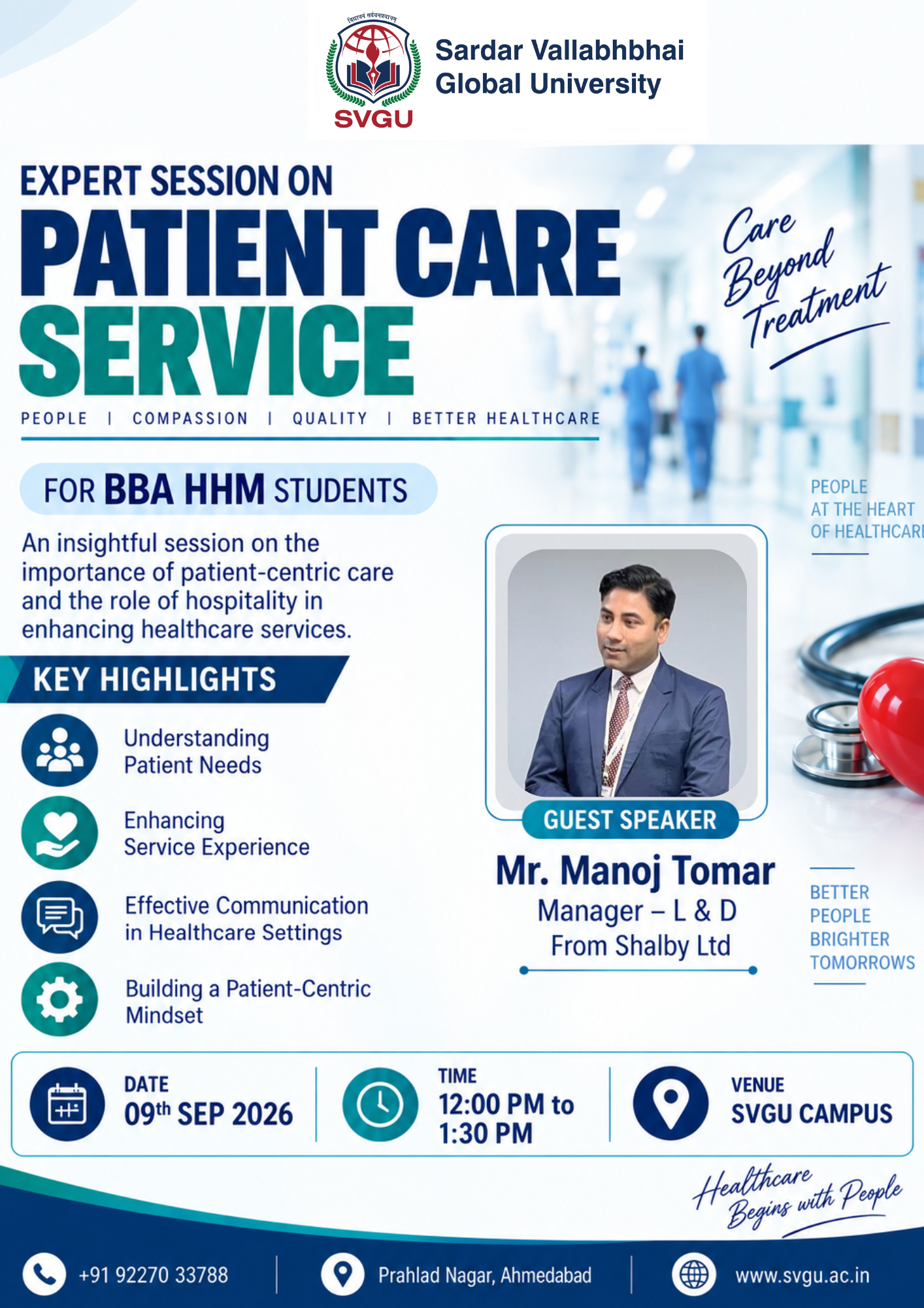 Expert Session on Patient Care Service for BBA- HHM Students